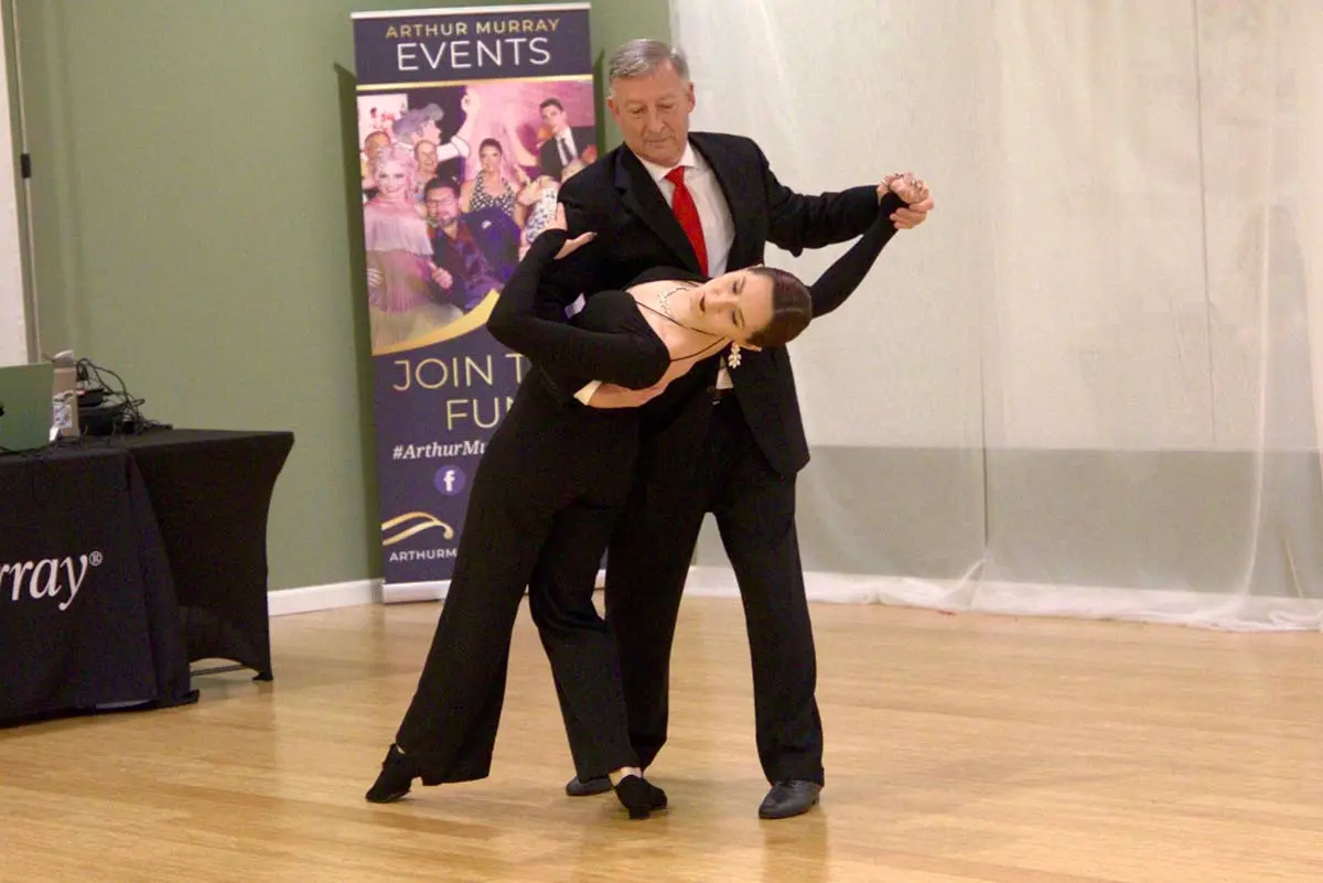 Dance community members celebrating at Arthur Murray International